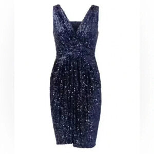 badgley mischka gold and silver sequin collared dress NWT Belle Badgley Mischka Gold Shimmery Sequin Polly Dress Sz. 4 NEW